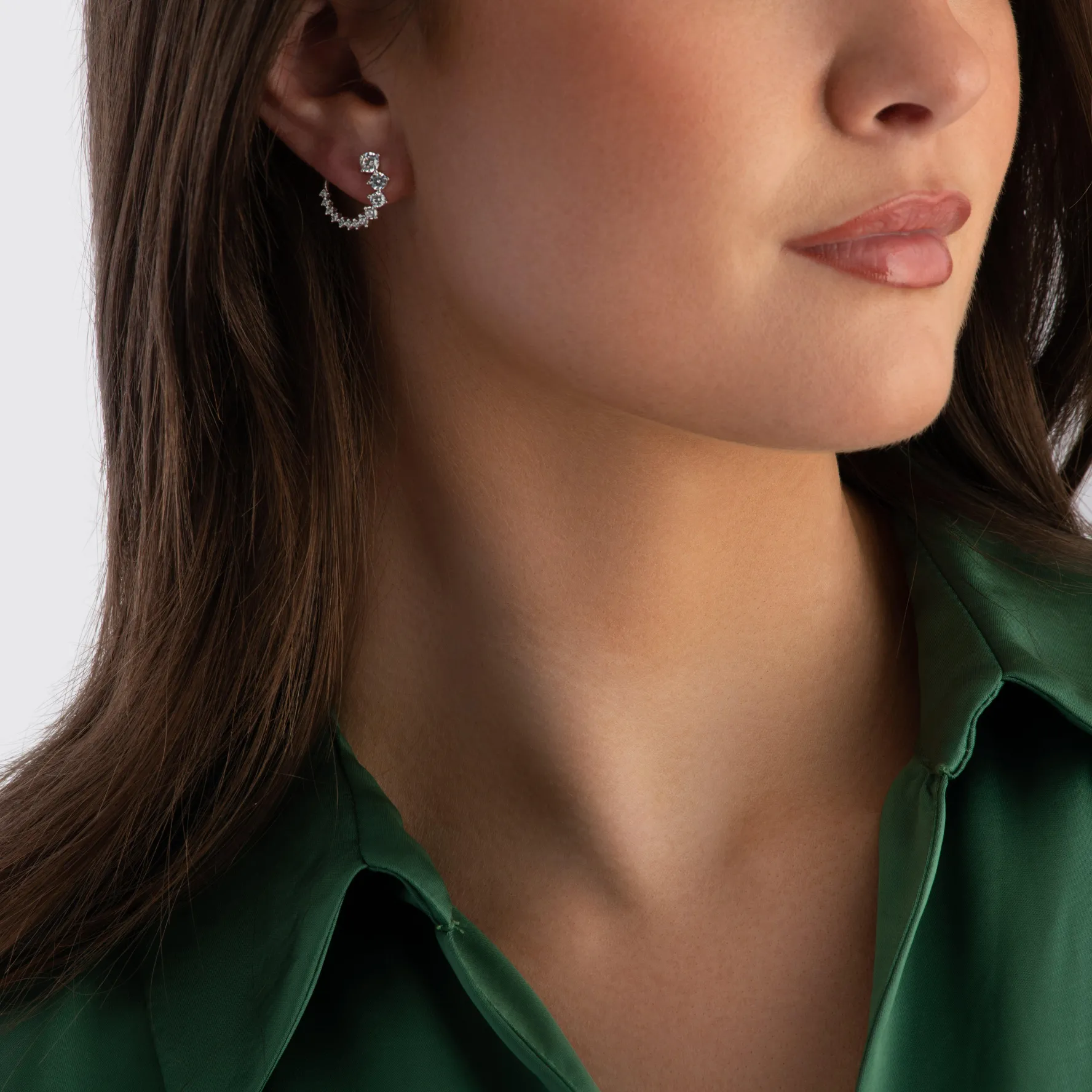 Sif Jakobs Belluno Circolo Silver Cubic Zirconia Stud Earrings