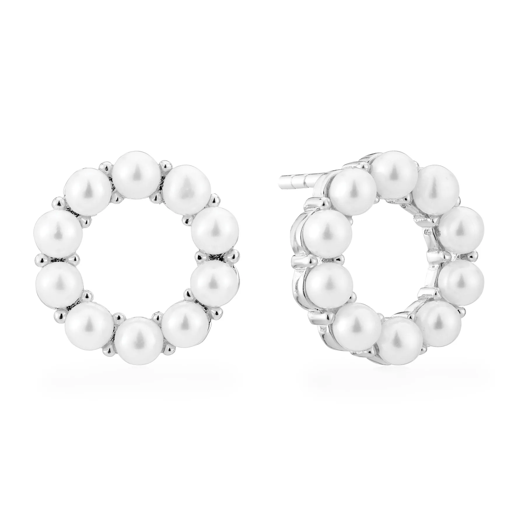 Sif Jakobs Biella Altro Silver Freshwater Pearl Stud Earrings