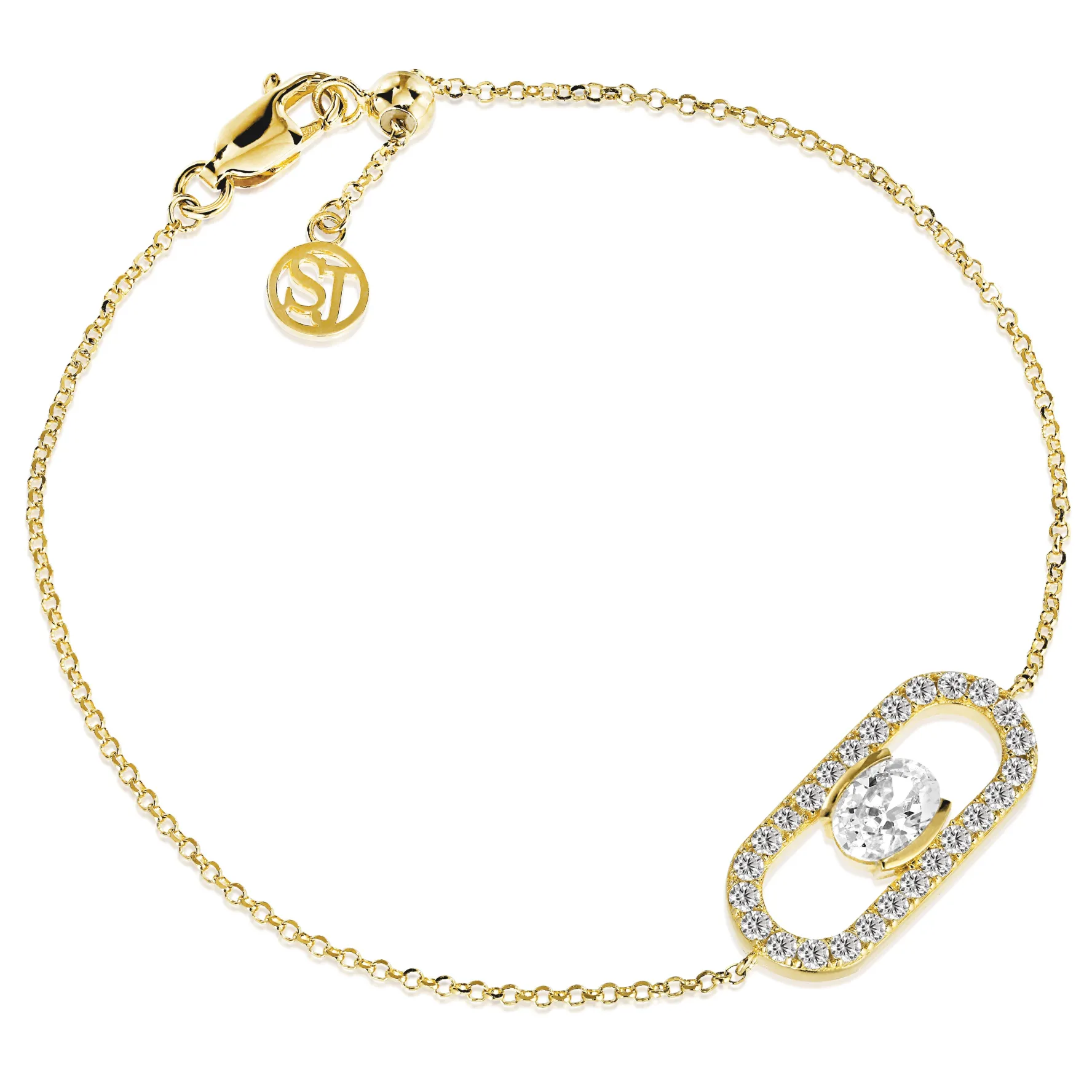 Sif Jakobs Carezza Yellow Gold Plated Cubic Zirconia Bracelet