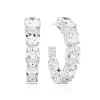 Sif Jakobs Creolo Grande Silver Cubic Zirconia Hoop Earrings