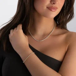 Sif Jakobs Ellera Grande 18ct Yellow Gold Plated Cubic Zirconia Tennis Bracelet