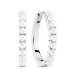Sif Jakobs Ellera Perla Silver Freshwater Pearl Hoop Earrings