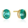 Sif Jakobs Ellisse Carezza 18ct Yellow Gold Plated Turquoise Cubic Zirconia Stud Earrings
