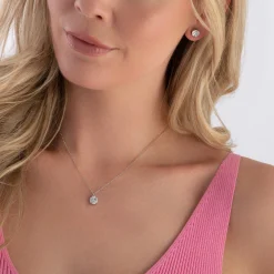 Sif Jakobs Ellisse Carezza Silver Cubic Zirconia Pendant