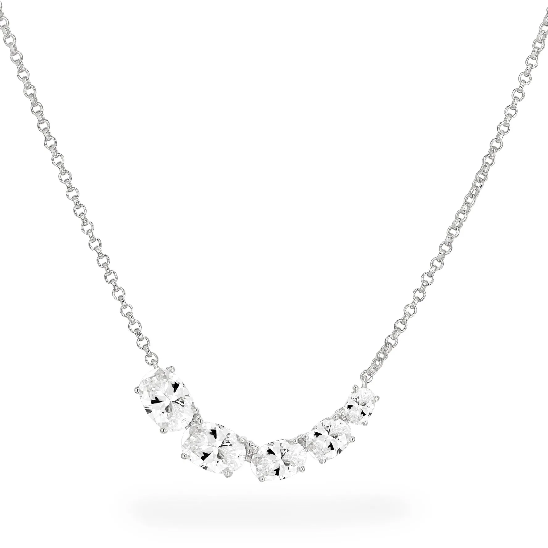 Sif Jakobs Ellisse Silver Cubic Zirconia Necklace