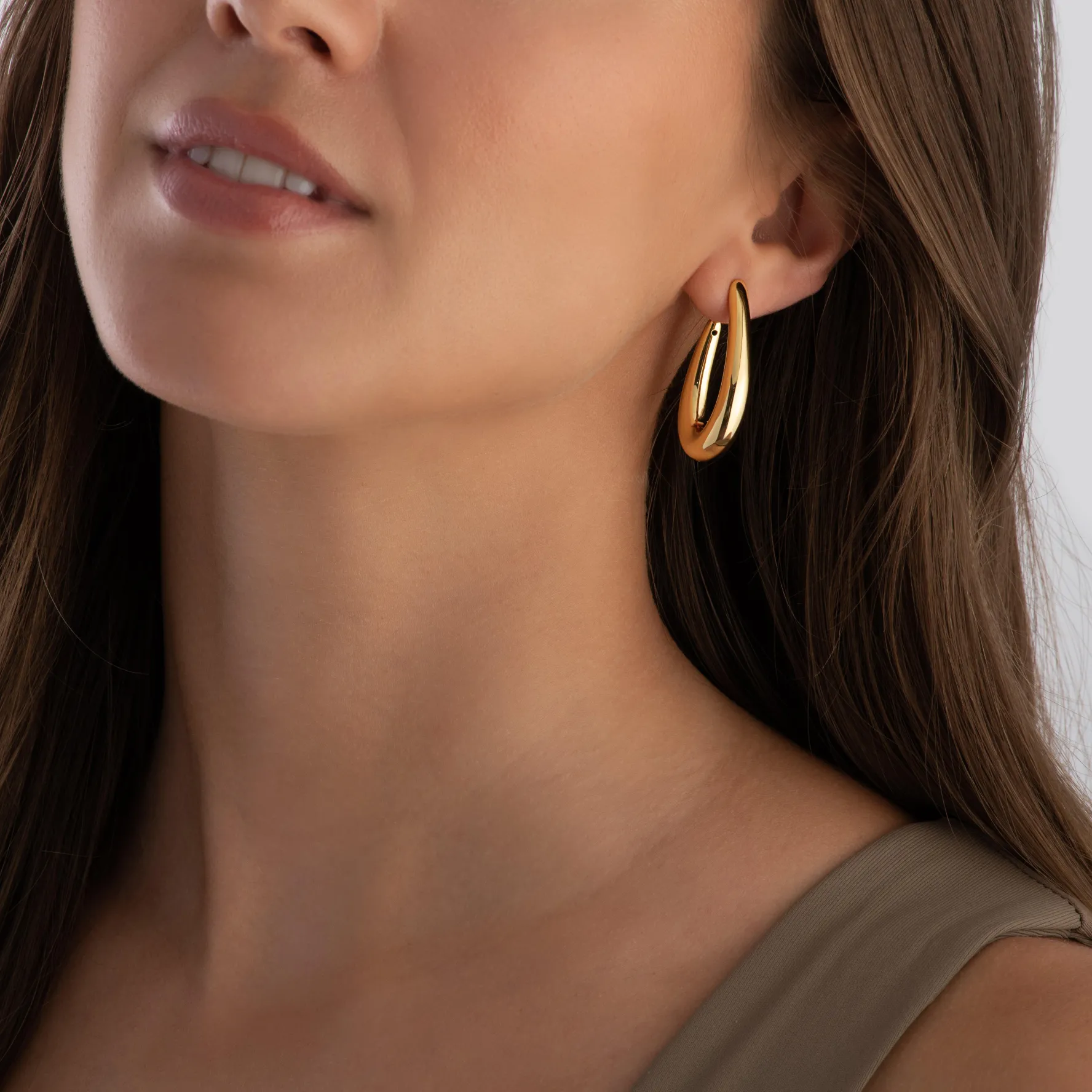 Sif Jakobs Goccia Pianura Yellow Gold Plated Hoop Earrings