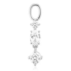 Sif Jakobs Pendolo Tre Silver Cubic Zirconia Hoop Earring Charm
