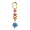 Sif Jakobs Pendolo Tre Yellow Gold Plated Cubic Zirconia Hoop Earring Charm