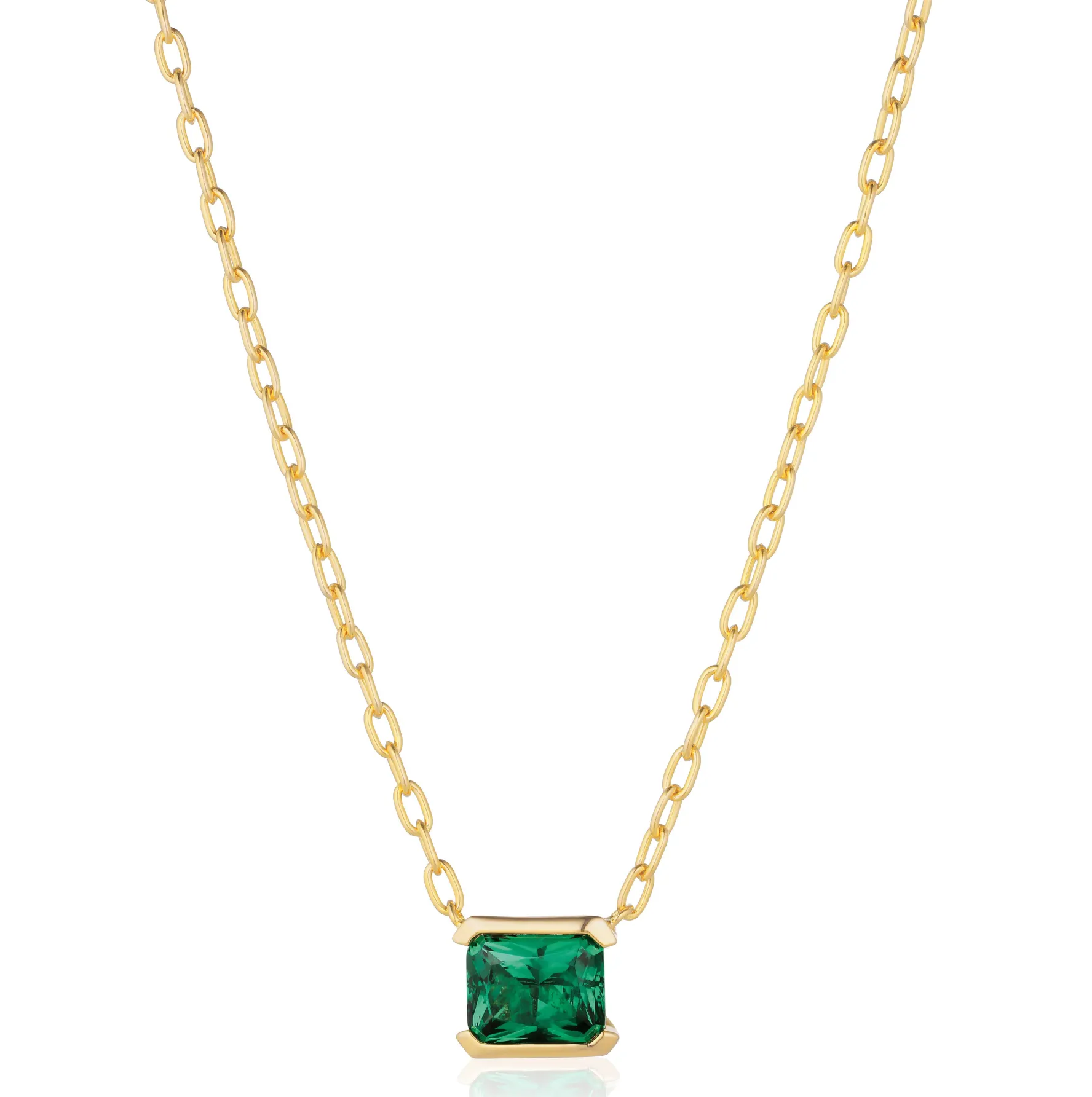 Sif Jakobs Roccanova 18ct Yellow Gold Plated Green Cubic Zirconia Necklace