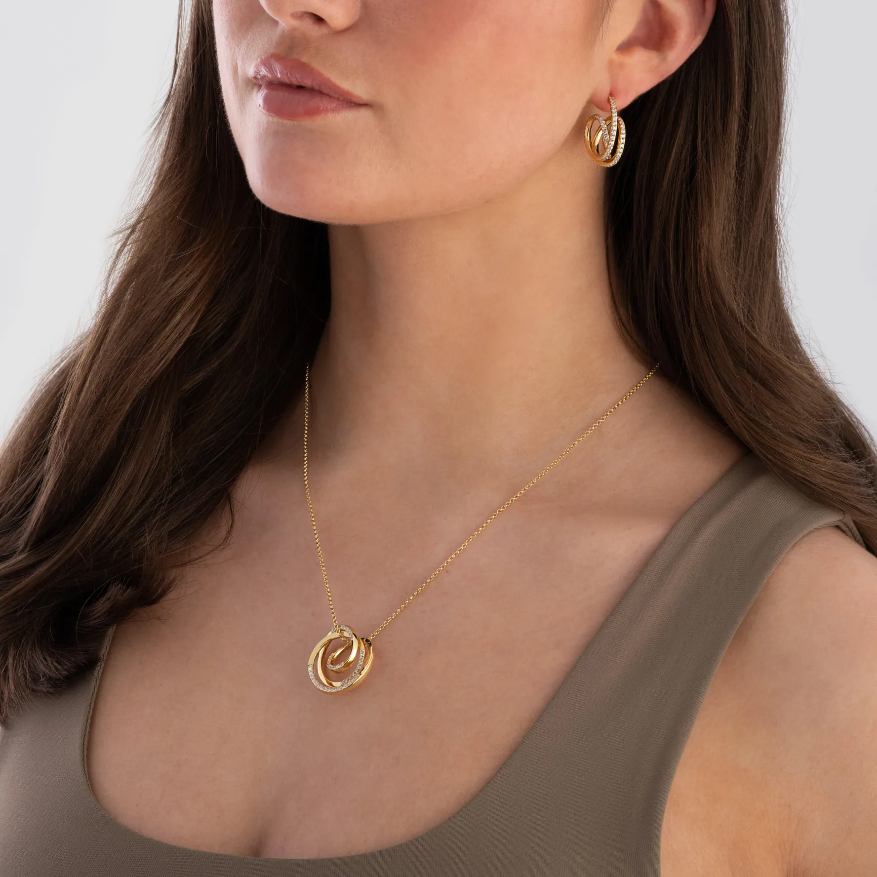 Sif Jakobs Spirale 18ct Yellow Gold Plated Cubic Zirconia Drop Earrings