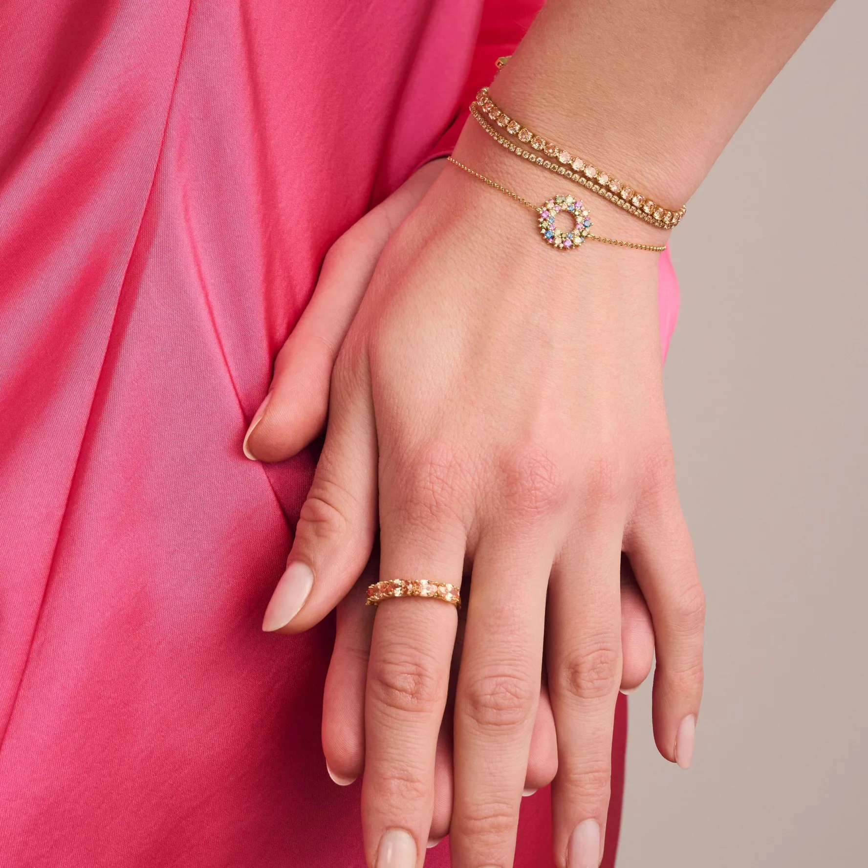 Sif Jakobs Yellow Gold Cubic Zirconia Tennis Bracelet