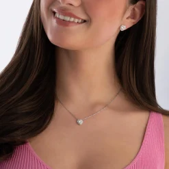 Swarovski Ariana Grande Silver Crystal Heart Stud Earrings