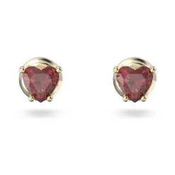 Swarovski Chroma Yellow Gold Tone Crystal Heart Stud Earrings