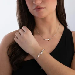 Swarovski Constella Silver Crystal Pearl Necklace