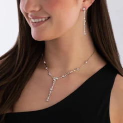 Swarovski Constella Silver Crystal Pearl Drop Earrings