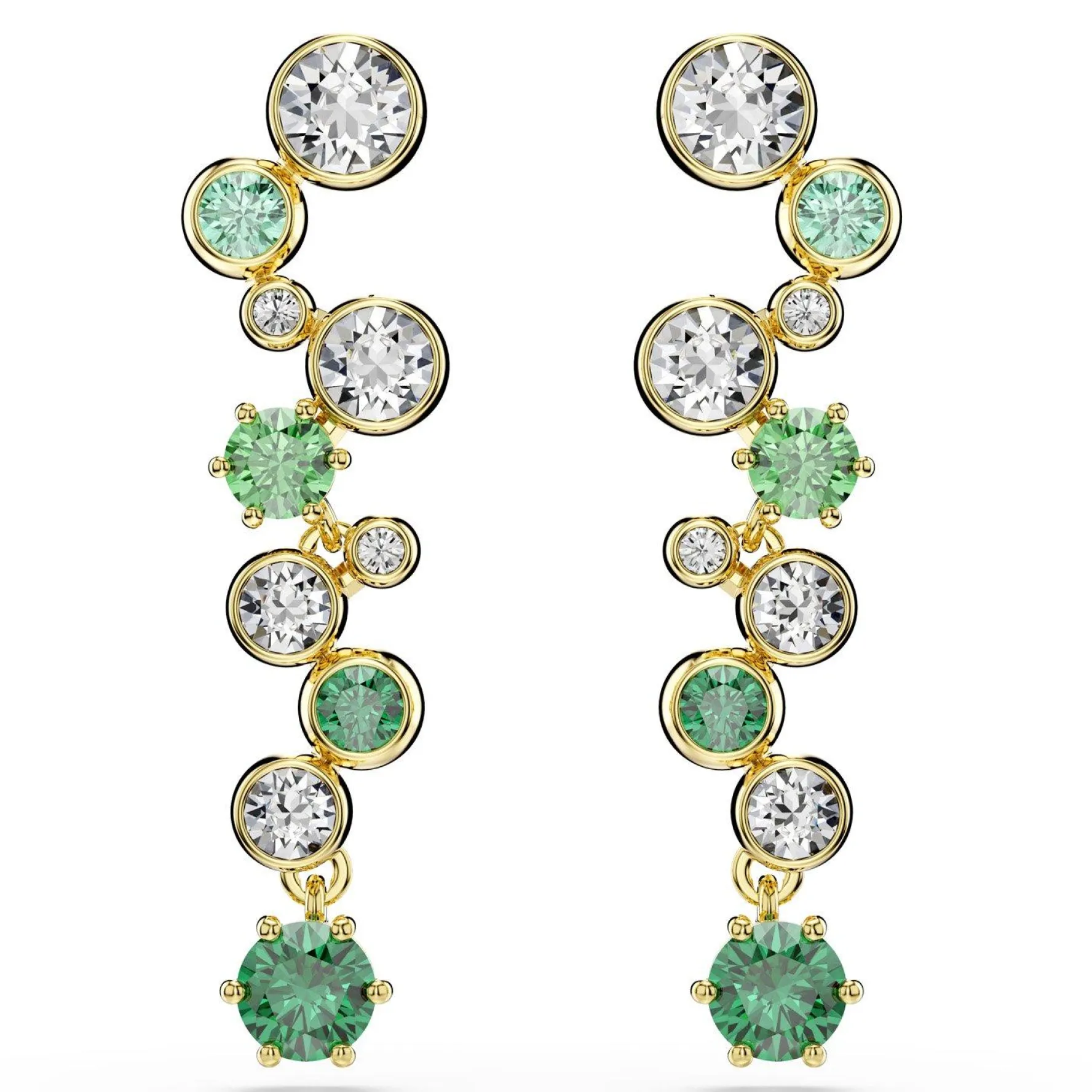 Swarovski Constella Yellow Gold Tone Crystal Drop Earrings