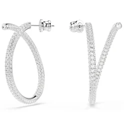 Swarovski Dextera Silver Crystal Hoop Earrings