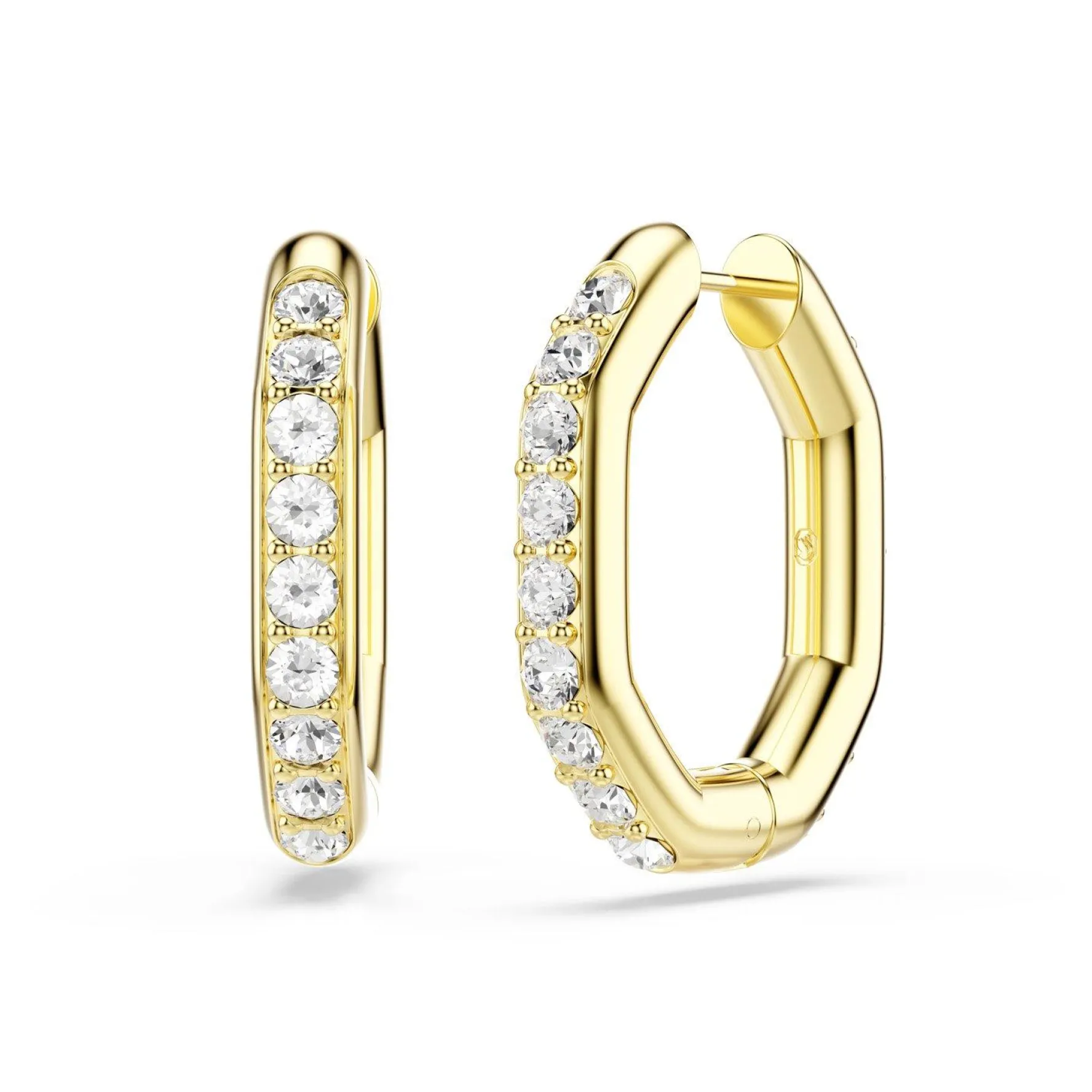 Swarovski Dextera Yellow Gold Tone Crystal Hoop Earrings