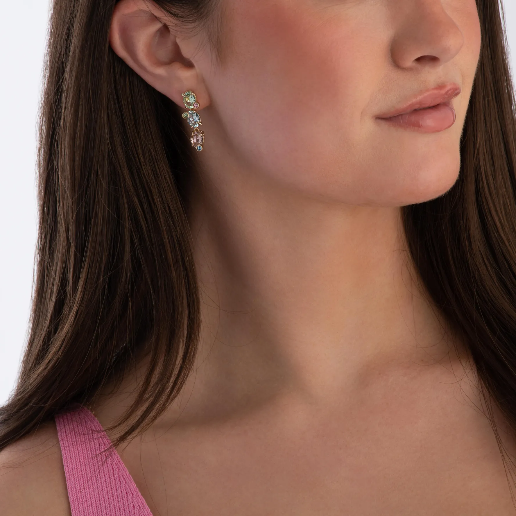 Swarovski Gema Yellow Gold Plated Crystal Drop Earrings