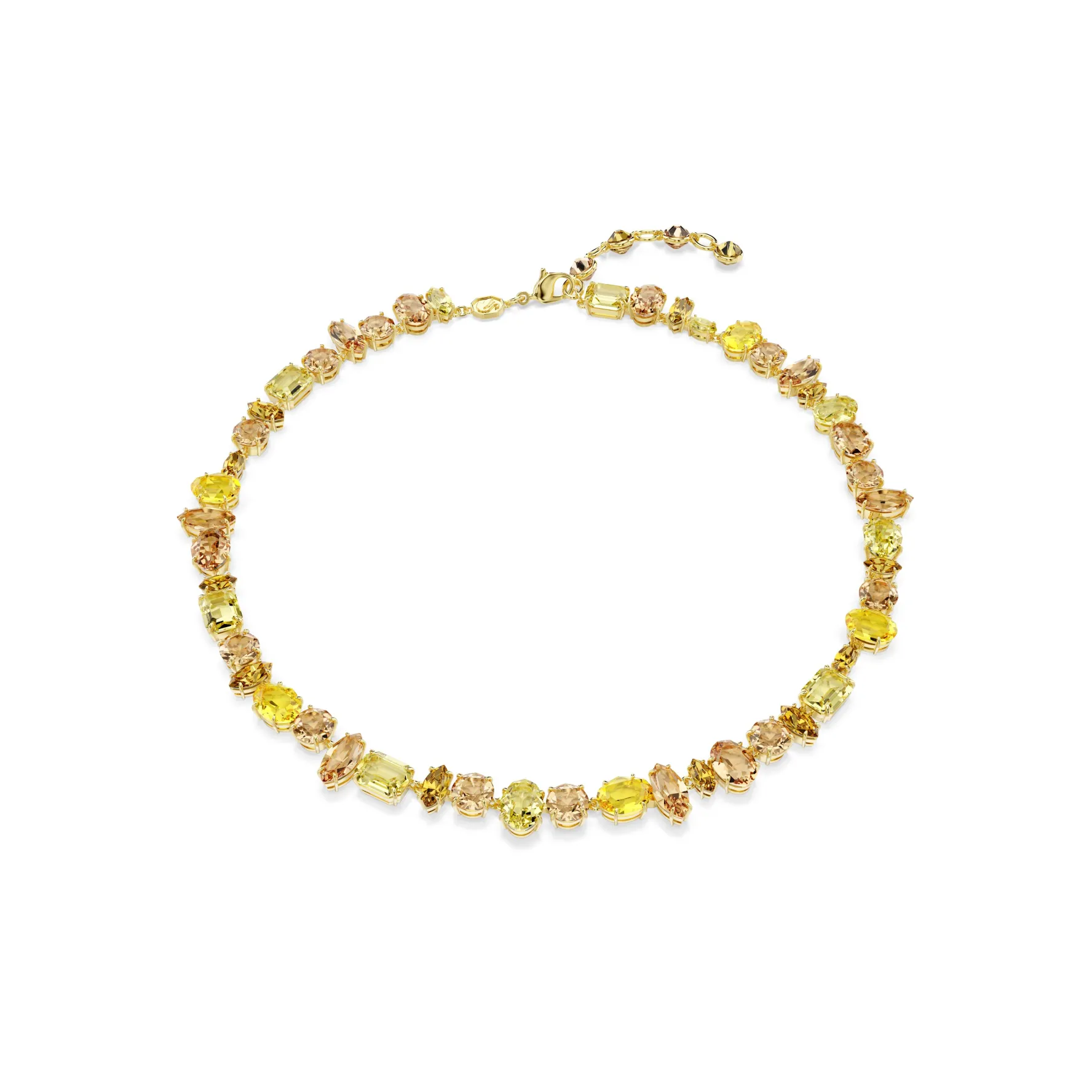 Swarovski Gema Yellow Gold Tone Crystal Necklace
