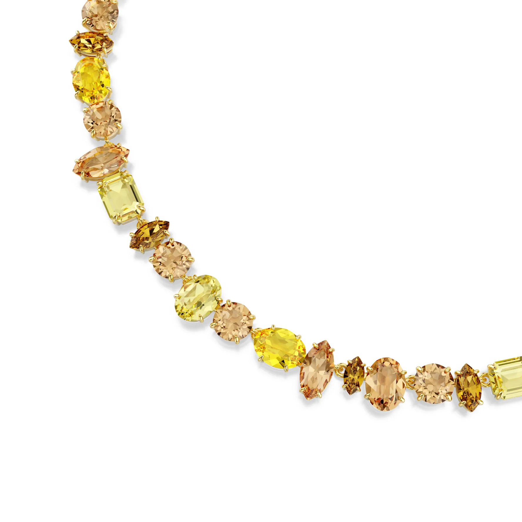 Swarovski Gema Yellow Gold Tone Crystal Necklace