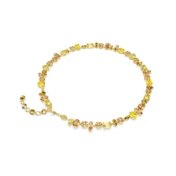 Swarovski Gema Yellow Gold Tone Crystal Necklace