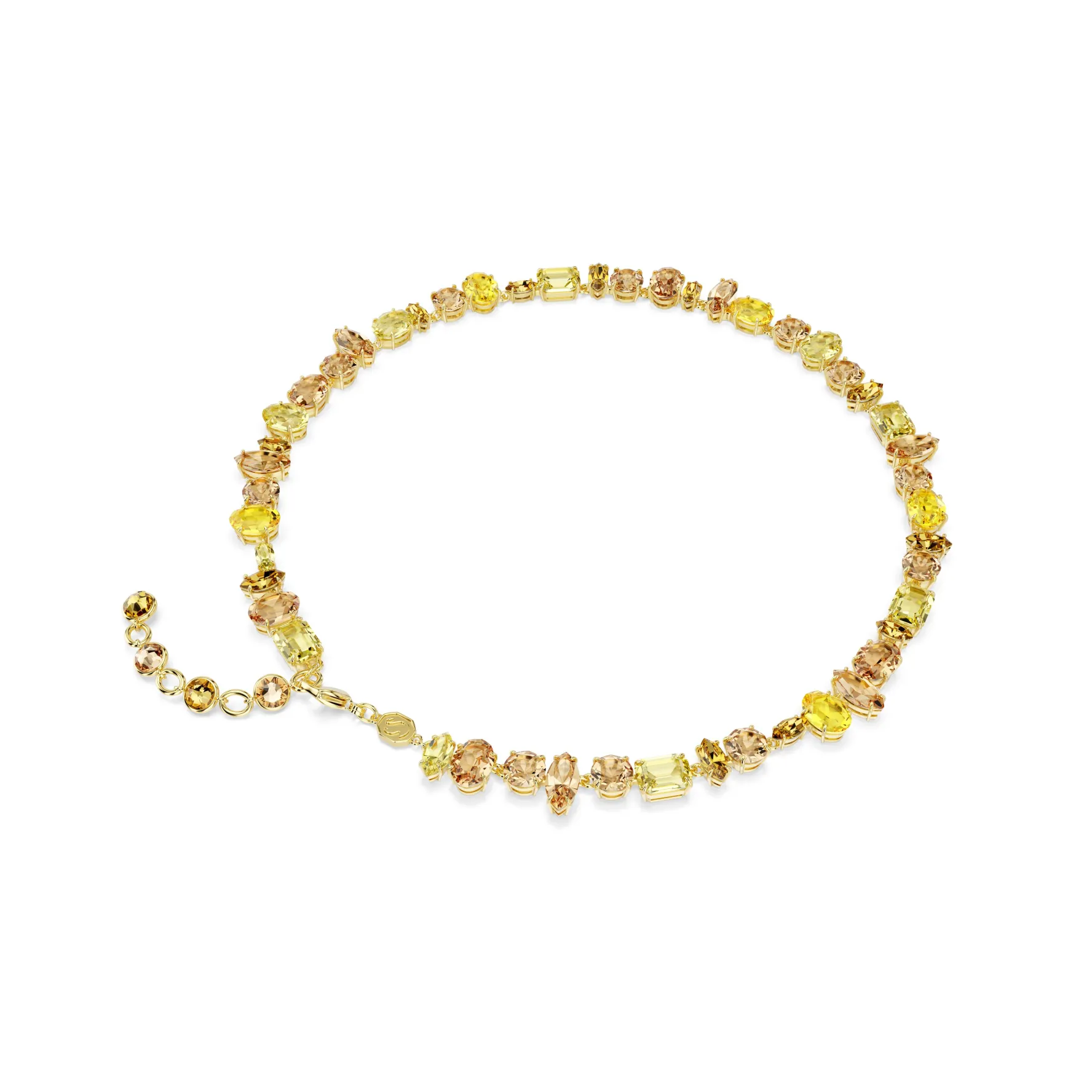 Swarovski Gema Yellow Gold Tone Crystal Necklace