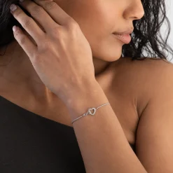 Swarovski Hyperbola Infinity and Heart Silver Crystal Bracelet