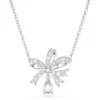 Swarovski Hyperbola Silver Crystal Bow Necklace