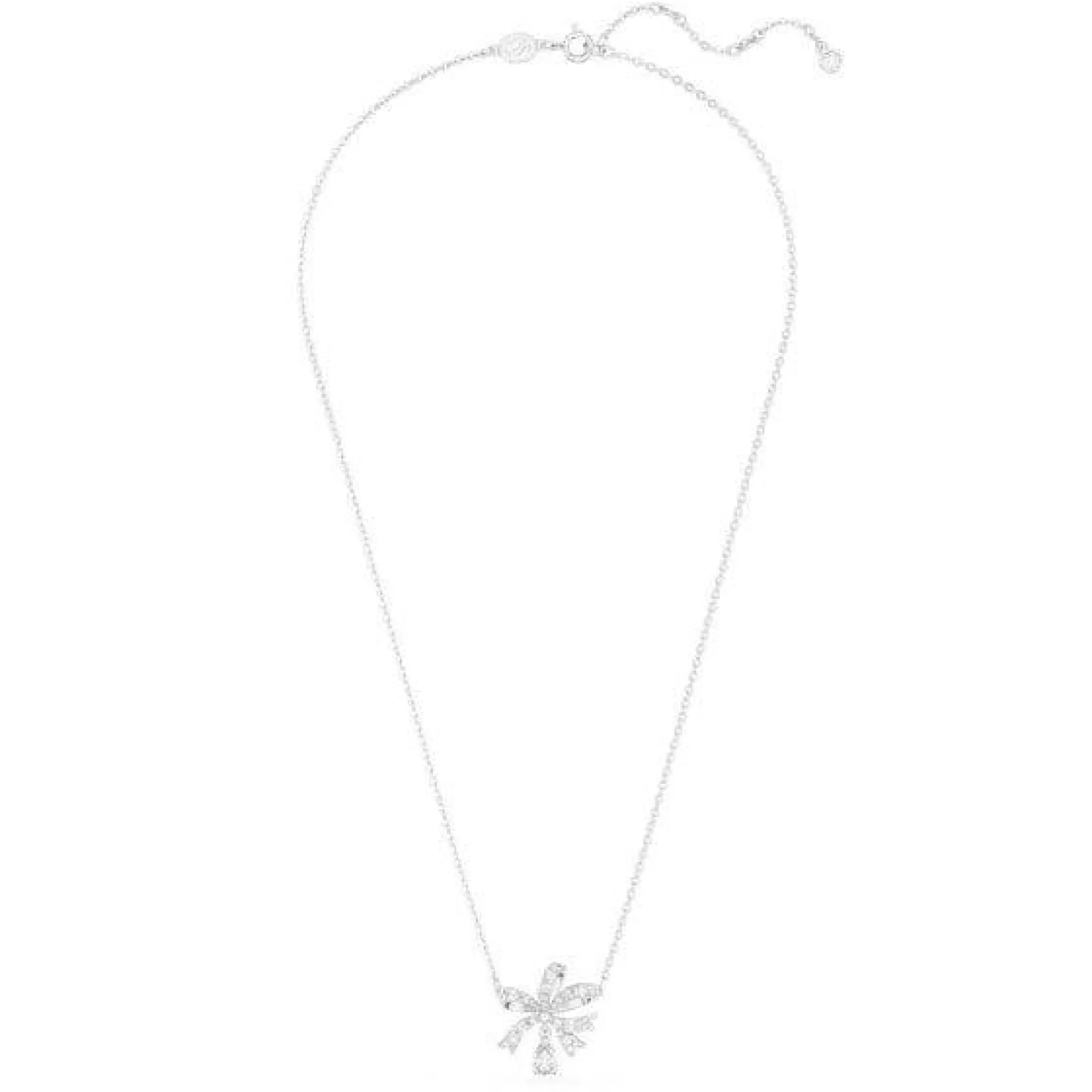Swarovski Hyperbola Silver Crystal Bow Necklace