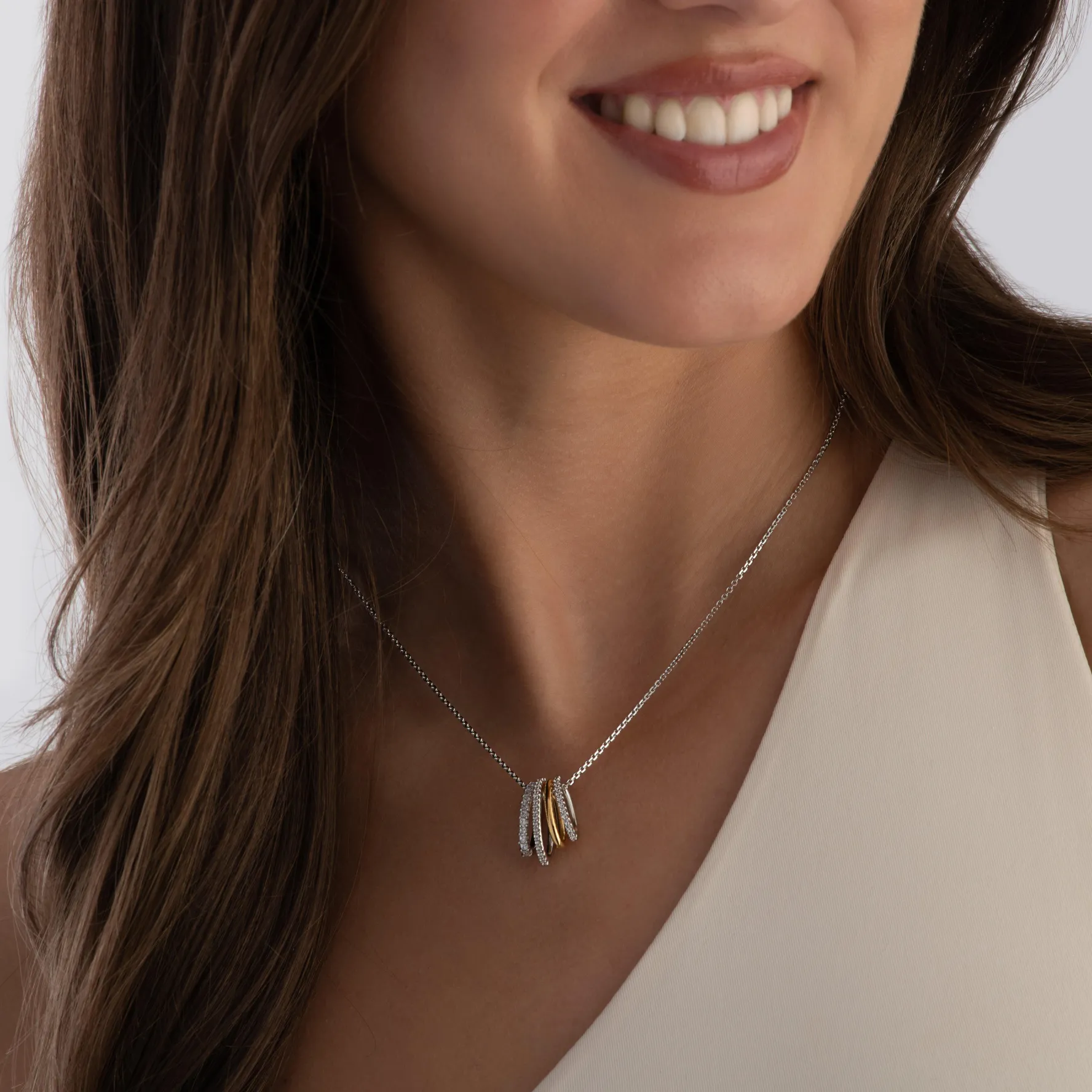 Swarovski Hyperbola Silver and Yellow Gold Tone Crystal Pendant