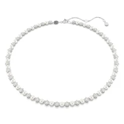 Swarovski Matrix Silver Crystal Pearl Tennis Necklace