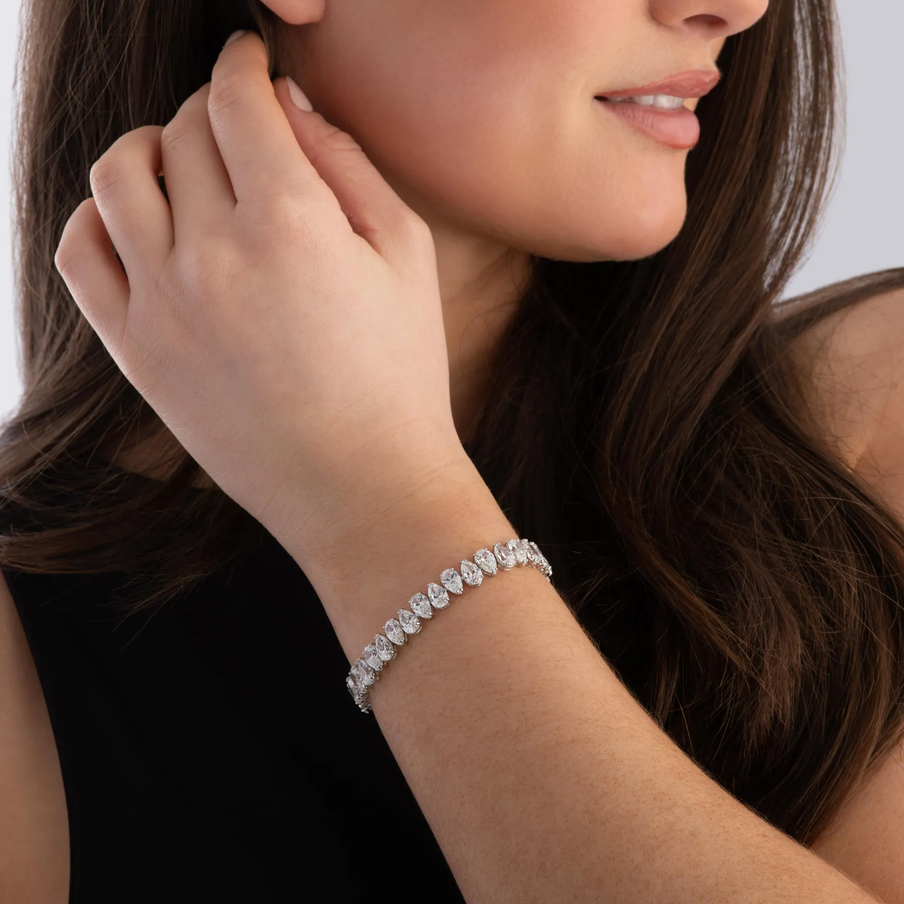 Swarovski Matrix Silver Crystal Tennis Bracelet
