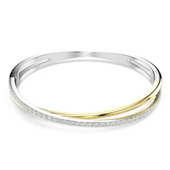 Swarovski Silver and Yellow Gold Tone Crystal Bangle