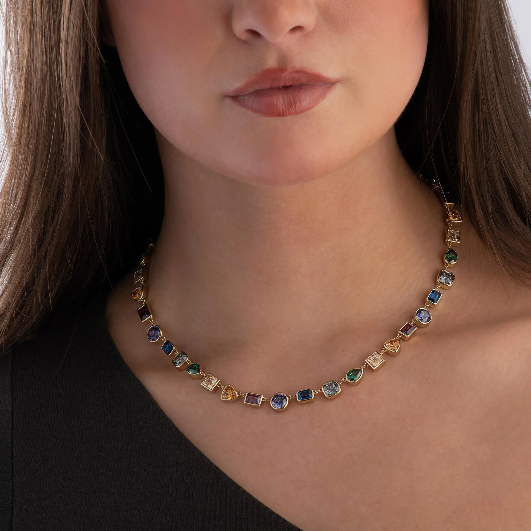 Swarovski Stilla Gold Tone Multicoloured Necklace