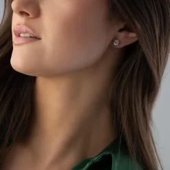 Swarovski Stilla Silver Stud Earrings