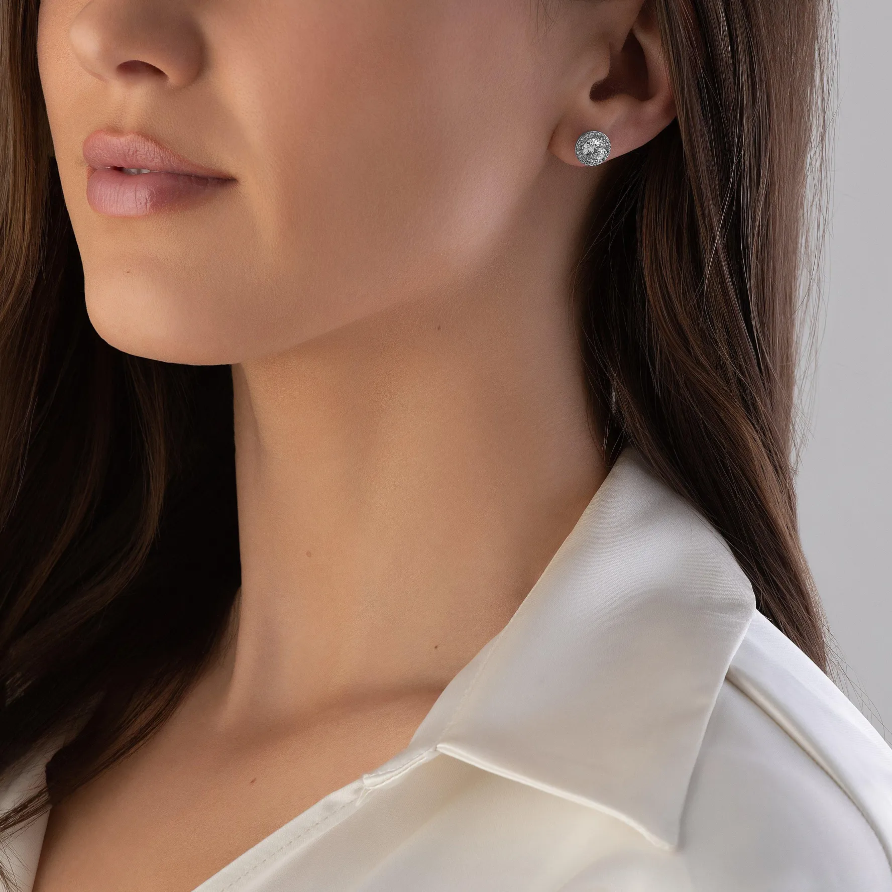 Swarovski Una Angelic Silver Stud Earrings