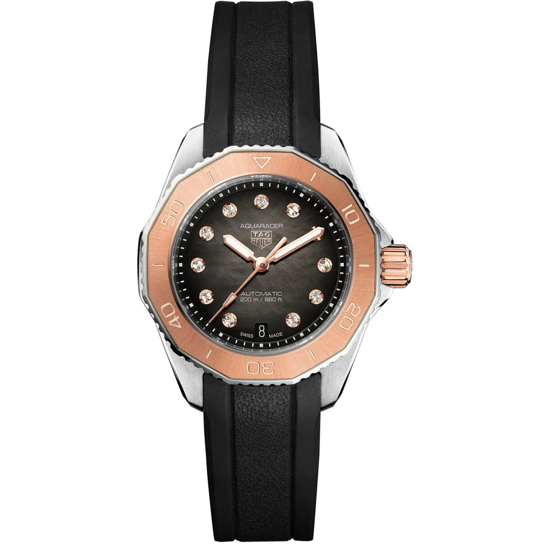 TAG Heuer Aquaracer Professional 200 30mm 18K Rose Gold Diamond Automatic Ladies Watch