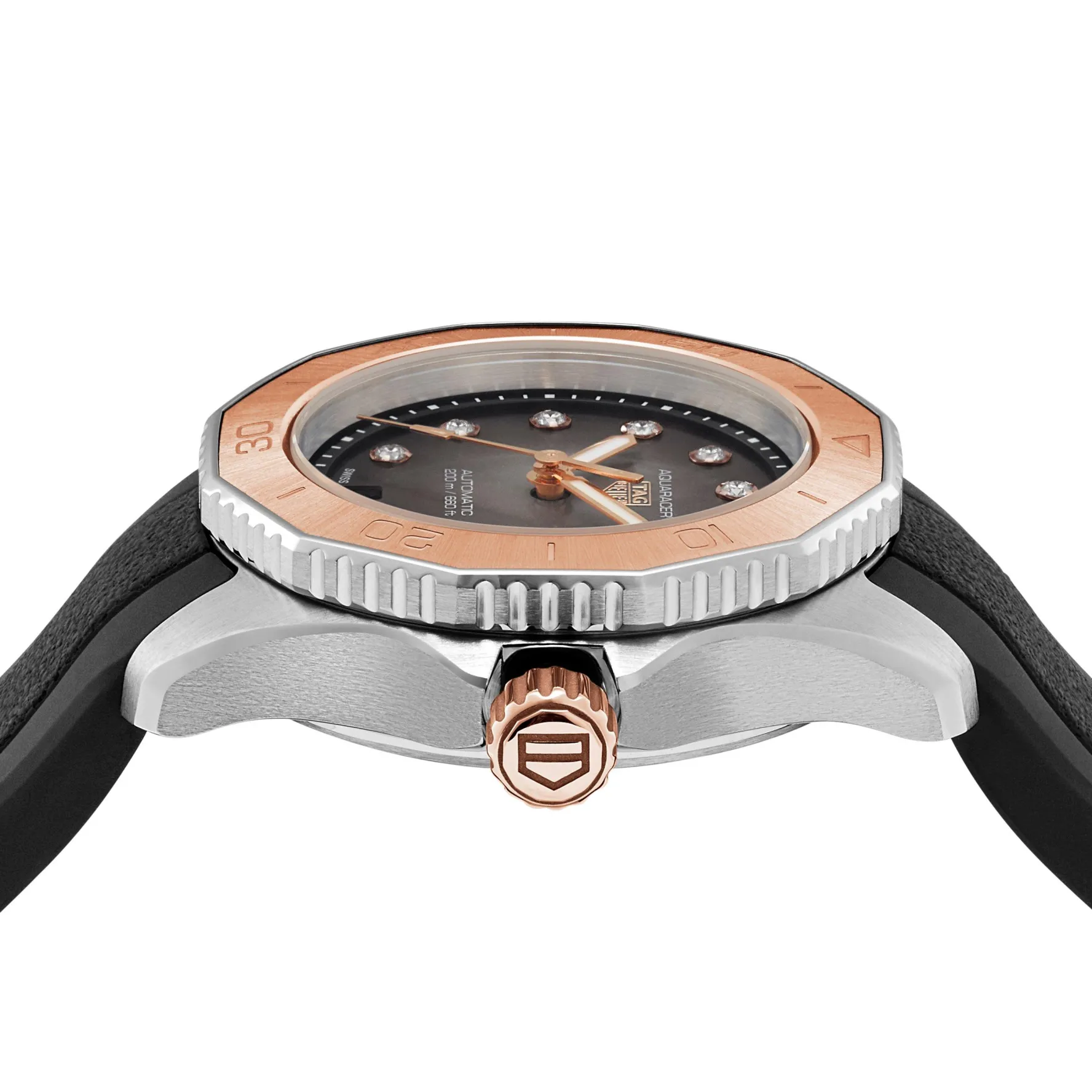 TAG Heuer Aquaracer Professional 200 30mm 18K Rose Gold Diamond Automatic Ladies Watch