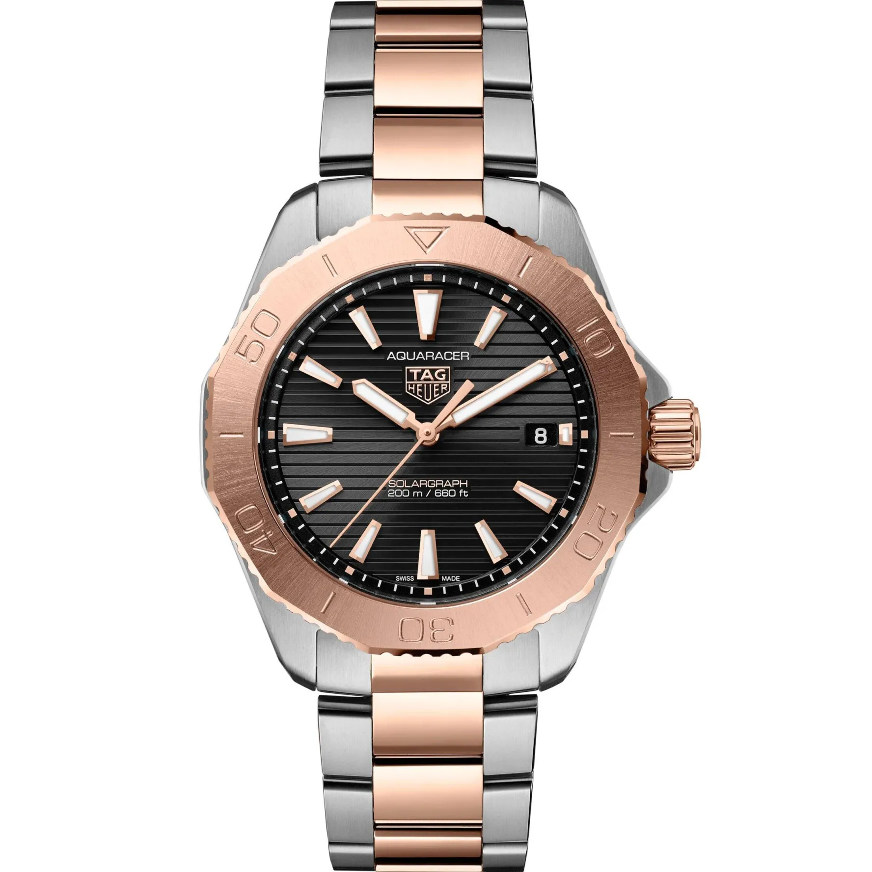 TAG Heuer Aquaracer Professional 200 Solargraph 40mm 18K Rose Gold Men’s Watch