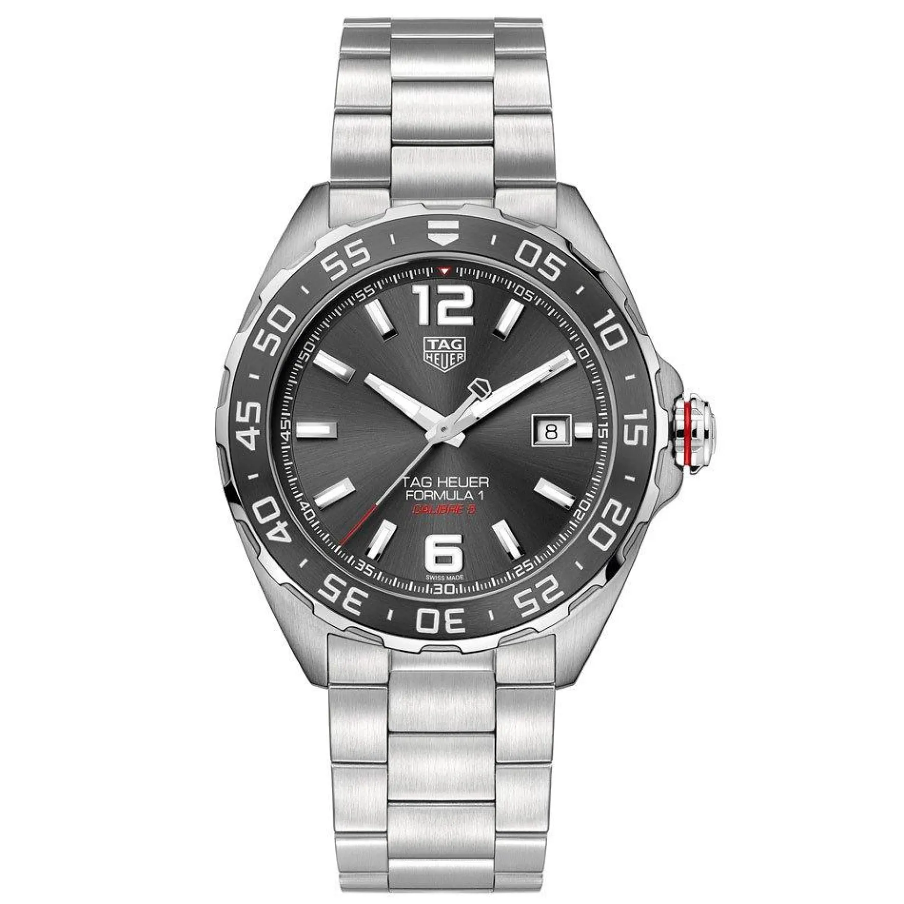 TAG Heuer Formula 1 Calibre 5 Automatic Men's Grey Steel Chronograph 43mm Watch
