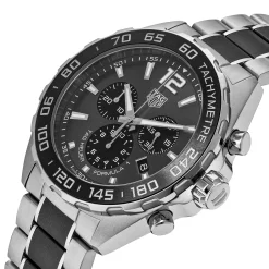 TAG Heuer Formula 1 Quartz Men's Grey Steel and Black Ceramic Chronograph 43mm Watch