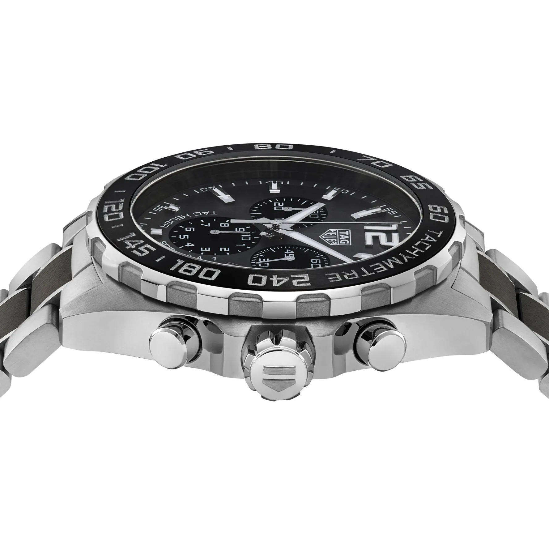 TAG Heuer Formula 1 Quartz Men's Grey Steel and Black Ceramic Chronograph 43mm Watch