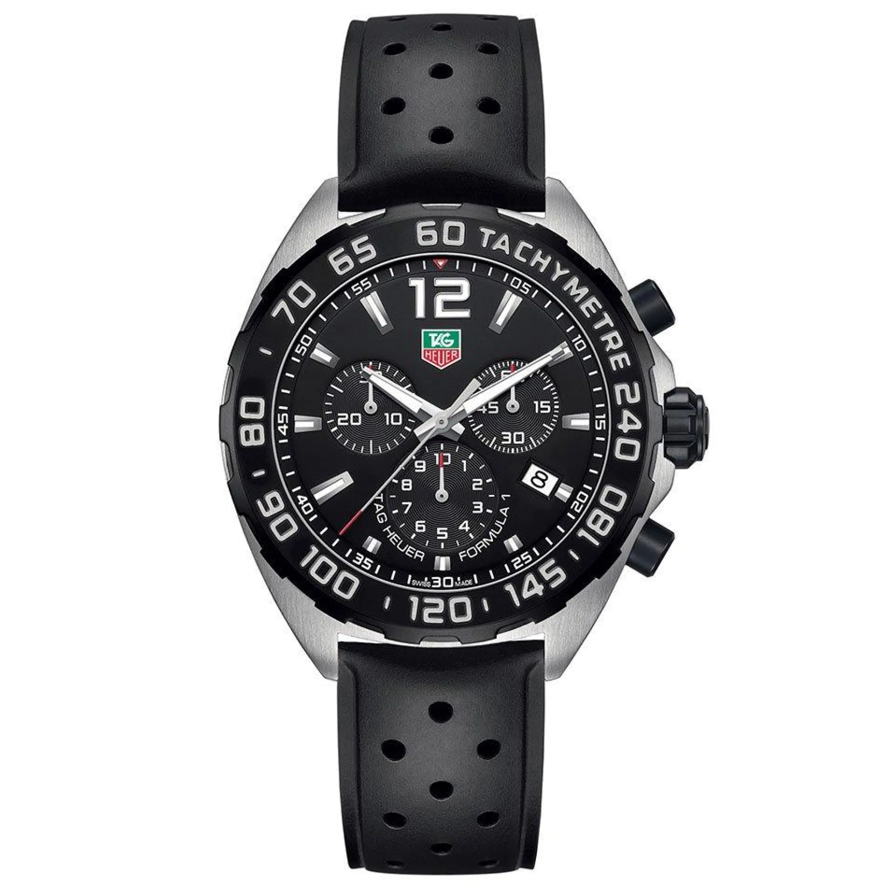 TAG Heuer Formula 1 Quartz Men's Black Rubber Chronograph 43mm Watch