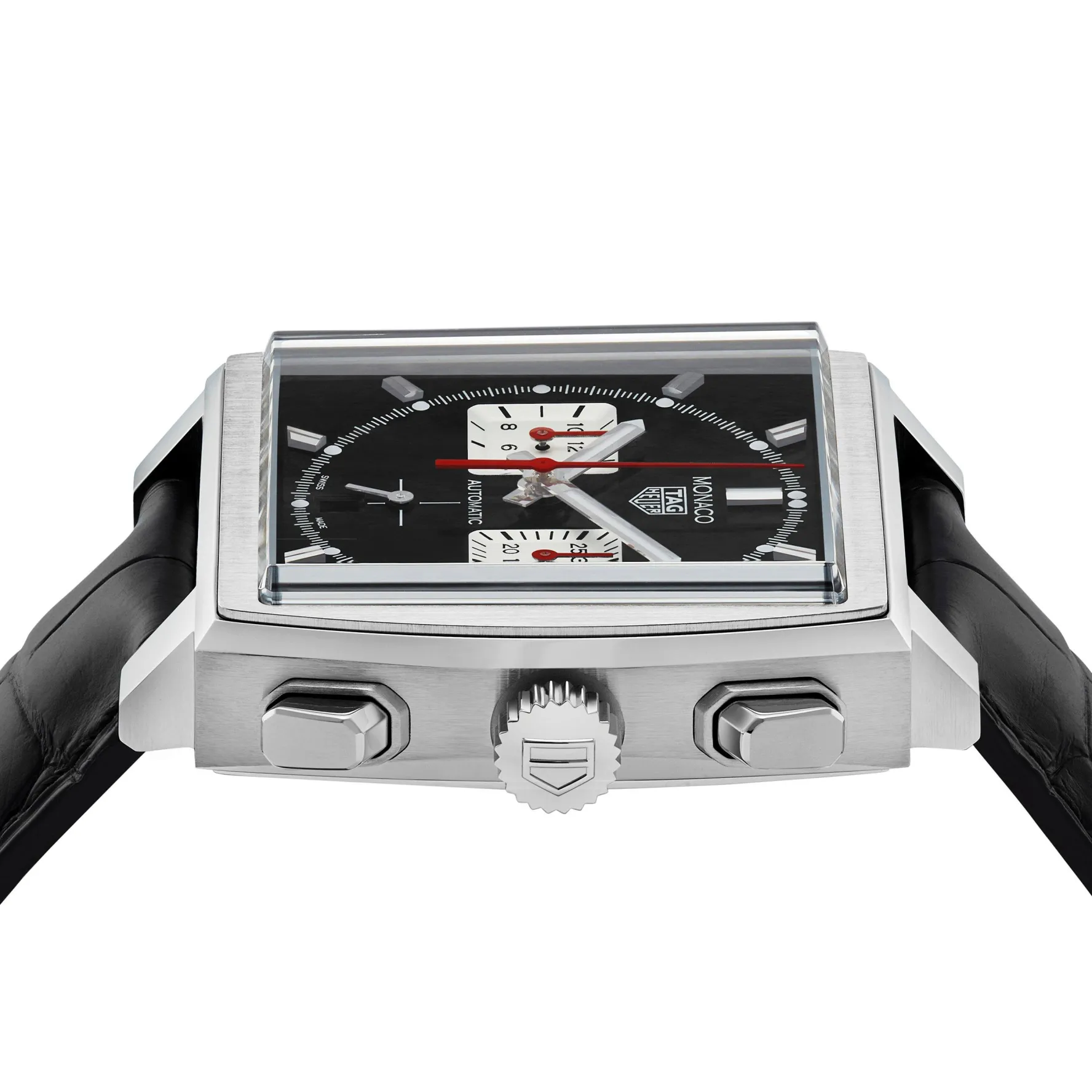 TAG Heuer Monaco 160 Special Edition Heuer 02 Automatic Men's Black Leather Chronograph 39mm Watch