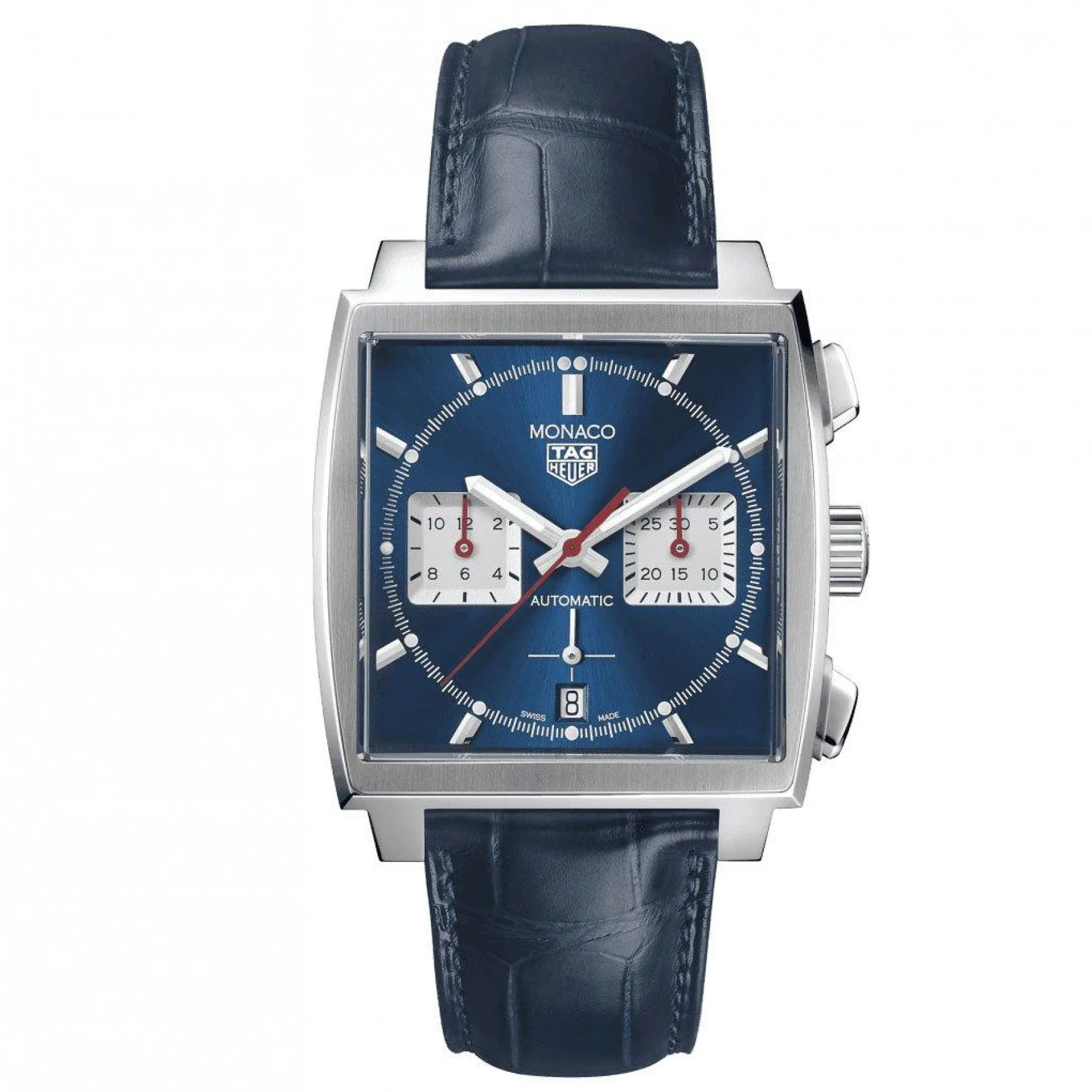 TAG Heuer Monaco Heuer 02 Automatic Men's Blue Leather Chronograph 39mm Watch