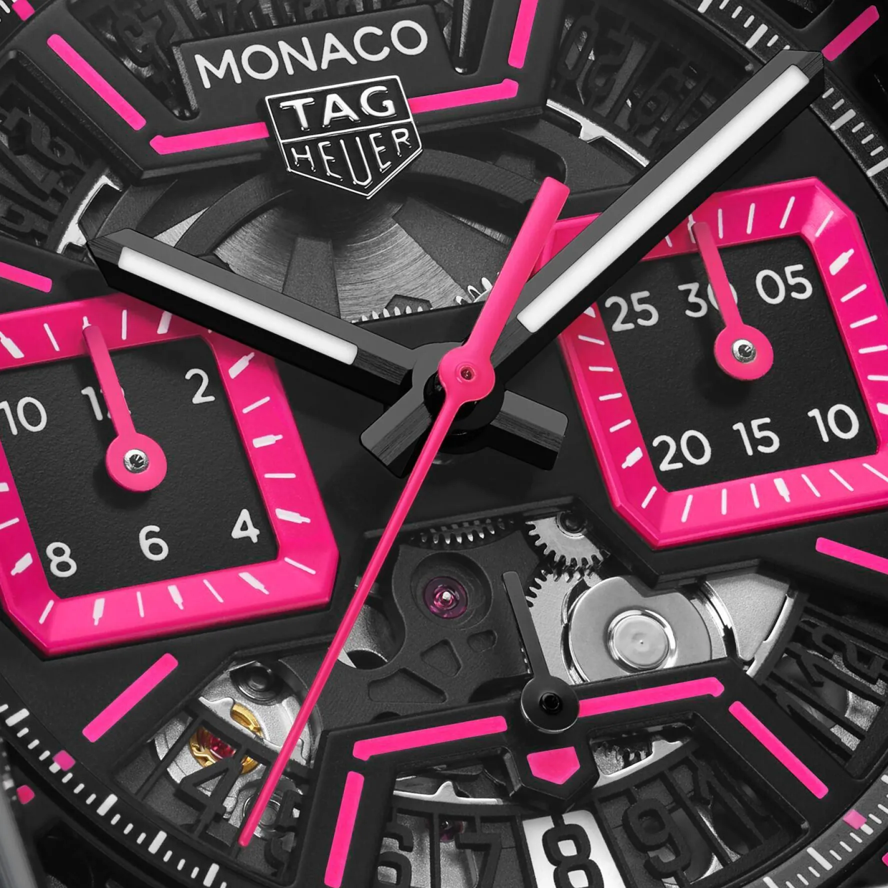 TAG Heuer Monaco Skeleton Pink 39mm Titanium Chronograph Automatic Men's Watch