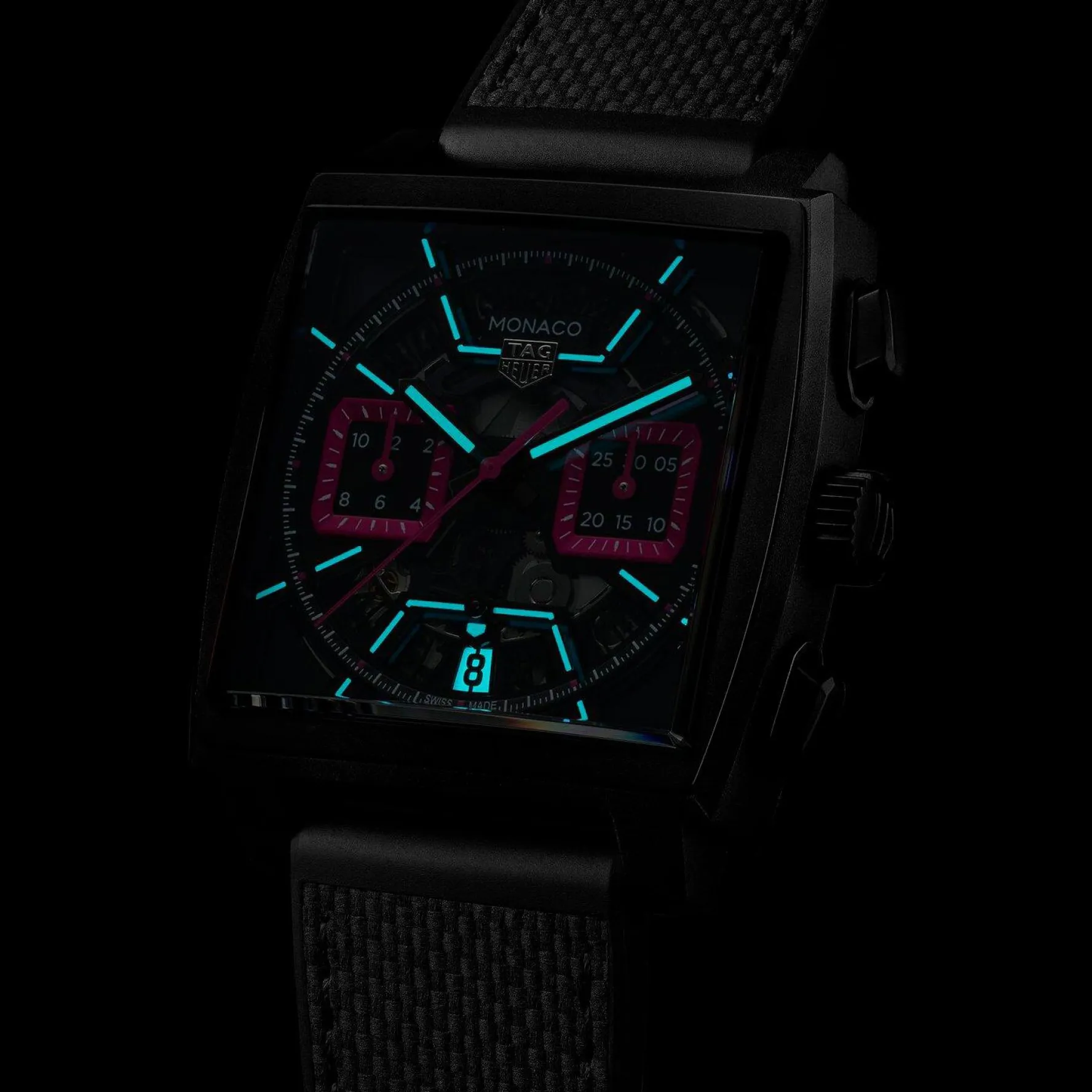 TAG Heuer Monaco Skeleton Pink 39mm Titanium Chronograph Automatic Men's Watch