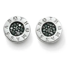 Thomas Sabo Classic Silver Black Pavé Stud Earrings
