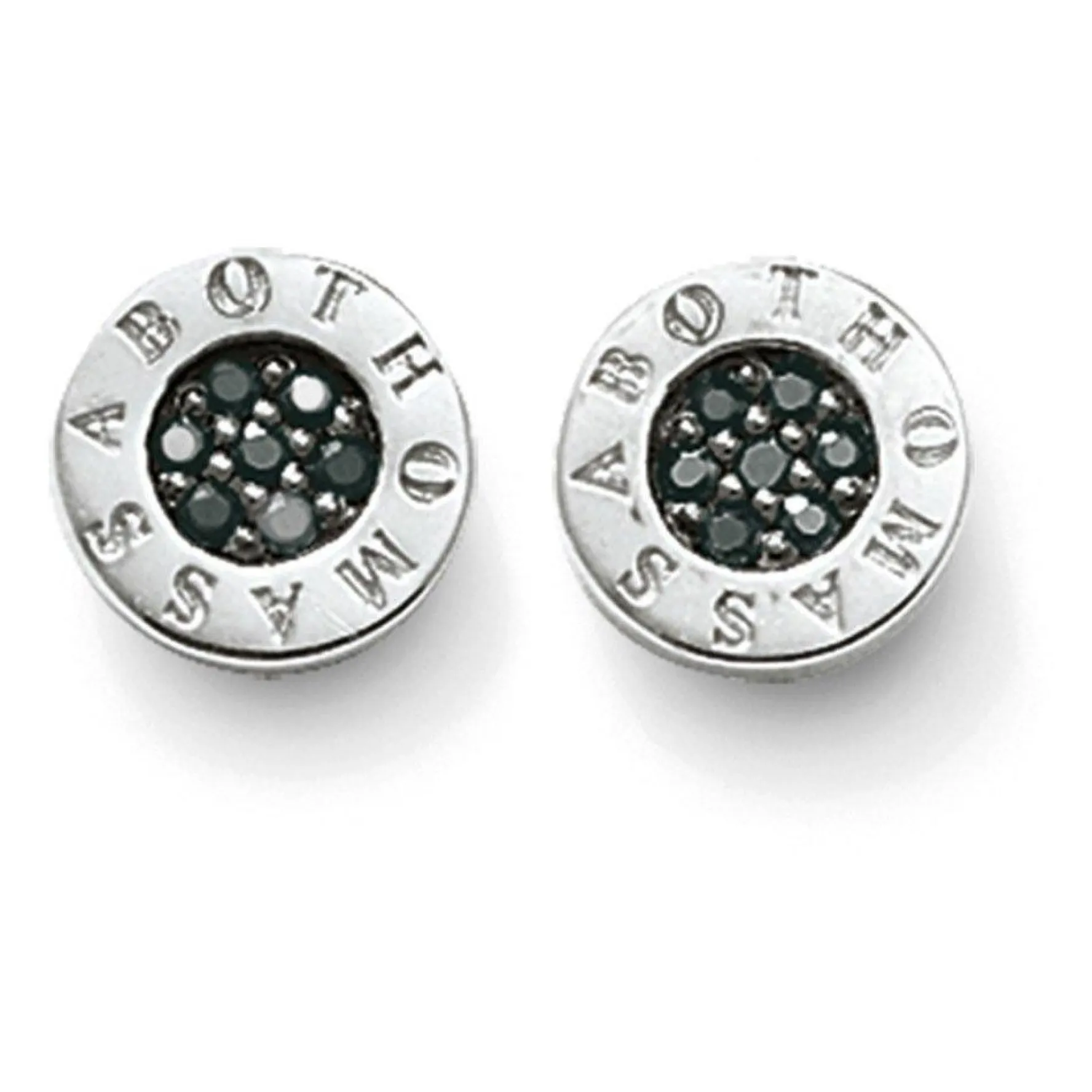Thomas Sabo Classic Silver Black Pavé Stud Earrings